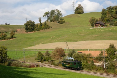 Der Dampftriebwagen CZm 1/2 31 der Dampfgruppe Zürich kurz vor Dürrenroth. Foto: Julian Brückel