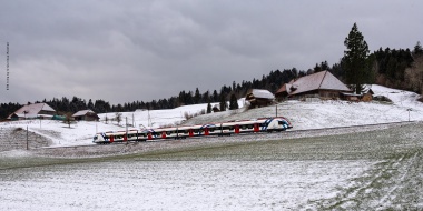 SBB FLIRT LEx RABe 522 229 unterwegs zwischen Gammenthal und Griesbach. Foto: Quirinus Reichen